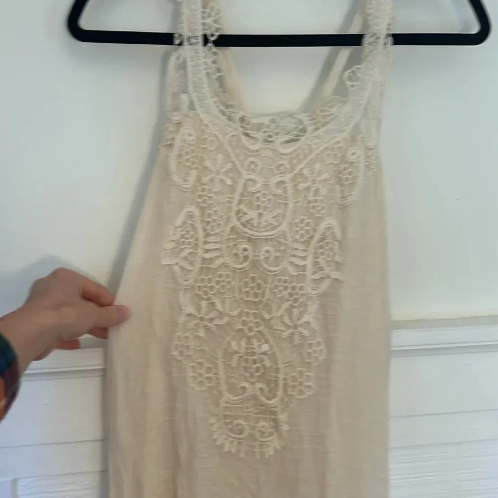 Pink Blush NWT Cream Boho Maternity Elopement/ Casual Wedding Maxi Dress , Small - Picture 4 of 11